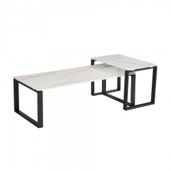 Circe Marbled Glass Coffee Table Set (Discontinued) Circe Marbled Glass Coffee Table Set (Discontinued)